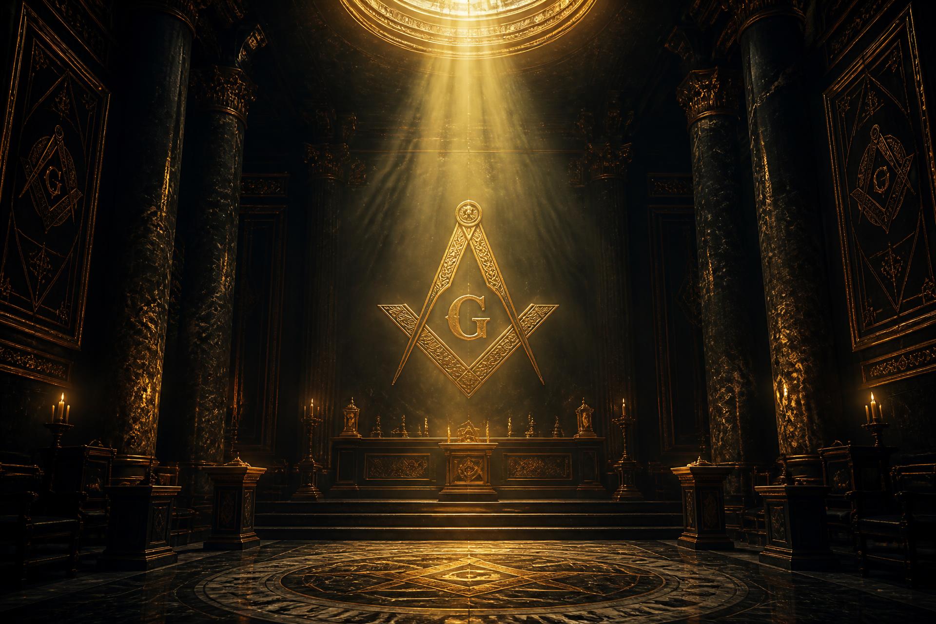 Templo maçônico iluminado